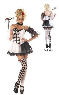 Womens LE BELLE HARLEQUIN Costume Dress Size Med 8 10 Mardi Gras Joker 
