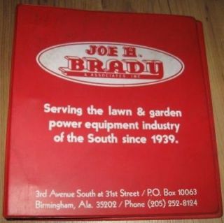 Joe H Brady Lawn Garden Equipment 3 Ring Manual Binder