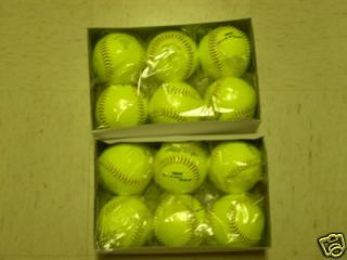 dozen 12 optic yellow leather softballs nfhs 375lb returns not 