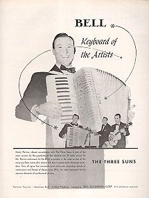 the three suns 1954 ad bell accordions 
