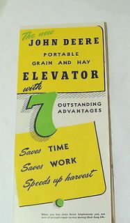 1947 JOHN DEERE DEALER BROCHURE GRAIN HAY ELEVATOR