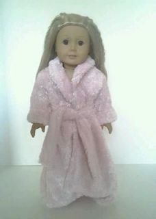 Plush Pink Robe with Butterfly Slippers for American Girl Dolls Just 