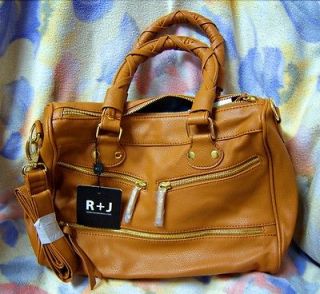 Handbag by Romeo & Juliet Couture Alisa Satchel, Honey Camel NWT 