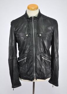 Authentic $2300 Just Cavalli Black Leather Jacket Coat US M EU 50