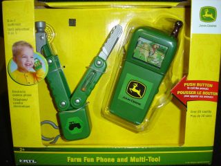 JOHN DEERE PRETEND PLAY FARM FUN PHONE & MULTI TOOL AGES 2 AND UP NEW 