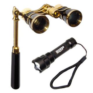 HQRP Opera Theater Binocular 3X25 Optics Glasses w/ Handle + Compact 