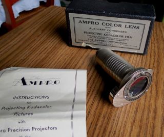 AMPRO COLOR PROJECTOR LENS for PROJECTING BLACK & WHITE MOVIES IN 
