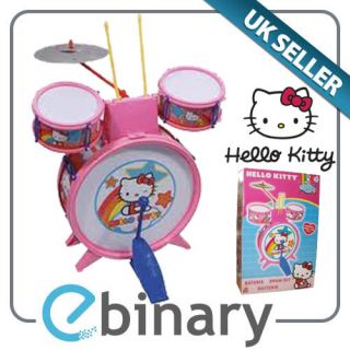 Hello Kitty Junior Drum Set Accoustic Rock Star Music Toy Gift Kit