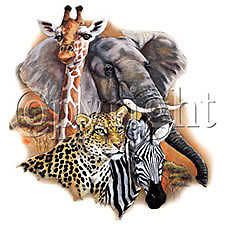 african collage t shirt gift novelty wildlife animal ld expedited