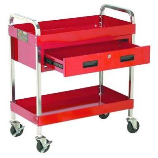 350 lbs. Capacity Large Service Cart with Locking Storage Drawer Tool 