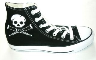   ~Chuck Taylor~JACKASS~Johnny Knoxville~Black~Hi~High Top~ALL SIZES