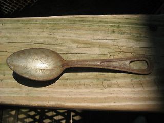 SET OF TWO WWII US ARMY LARGE TIN PLATED MESS SPOON VINTAGED 1942 
