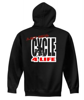JUST RIDE CYCLE 4 LIFE HOODIE SWEAT SHIRT BIKE BICYCLE TREK CANNONDALE 