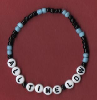 Handmade light blue and black beaded custom bracelet   choose your 