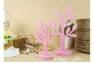 JEWELLERY STAND Holder Wooden TREE EARRING NECKLACE HOLDER Pink or 