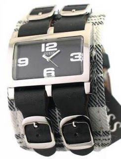 women guess plaid fabric cuff style watch w80017l1 time left