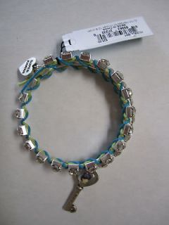   Lovers ~ Blue ~ Wrap Bracelet ~ with Dangling Key ~ Nice Gift