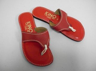 kino red thong sandals nwob size 6