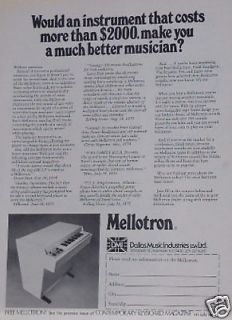 1975 mellotron makes you a better musician vintage ad from