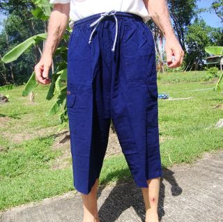 thailand natural hemp cargo pants l 3 4 length 4 pocket
