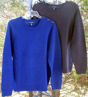 LE Navy Cobalt 100% Cotton Crewneck Sweater Top 1X LP