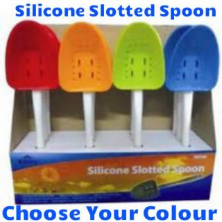Silicone Slotted Spoon Kitchen Utensil Serving Spoon Food Drainer Non 