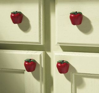   Decorative Apple Kitchen Drawer Pulls Country Red Apple Kitchen Decor