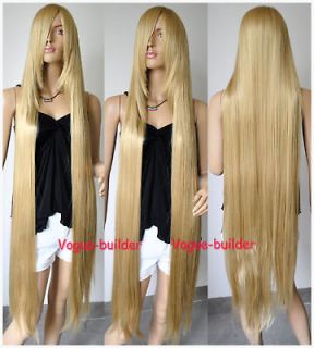 51 long bang gold blonde straight cosplay hair wig 24