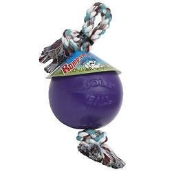 Jolly Pet Romp n Roll Ball 6 Dog Toy Tough Rope Tug Fetch Float 