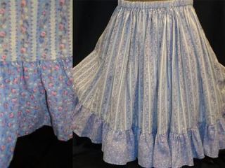 Vtg 70s Prairie Hippie Peasant Gypsy Calico Tiny Floral Mini Skirt 