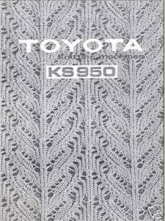 toyota knitting machine instuction manual ks950  13