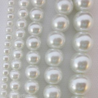 Glass Pearls Round Beads   Select Size & Color   4mm, 6mm, 8mm, 10mm 