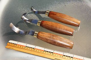   OF 3 CROOKED WOOD CARVING KNIVES SCORP KNIFE INSHAVE WOODCARVING TOOLS