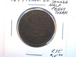 1844 Half penny Token Quebec Bank Montreal nice grade