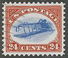 1918 Inverted Jenny Airmail 17 x 19 Print (Upside Down, Stamp 