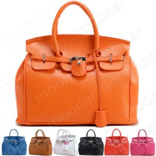 NWT Fashion Celebrity Women PU Faux Leather Tote Bags Shoppers Handbag 