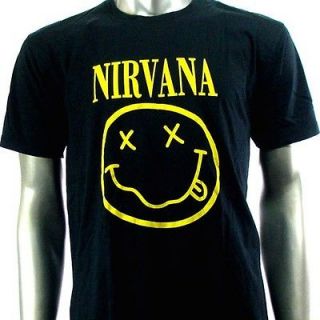 Sz L Nirvana Kurt Cobain T Shirt Biker Men Punk Music Rock S16