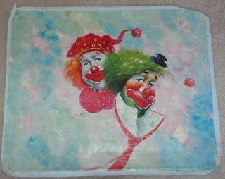 vintage art original oil painting jane clown 24 x20 expedited