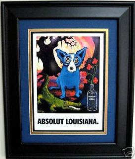 FRAMED ABSOLUT VODKA Louisiana PRINT AD by GEORGE RODRIGUE   14.5 x 