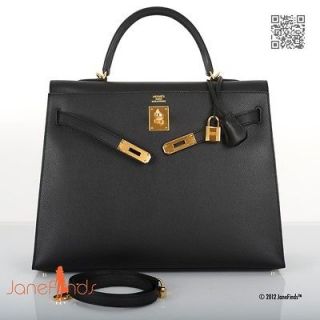 hermes kelly bag 35cm black with gold hardware must l k