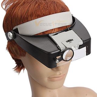   LED Head Headband Magnifier Magnifying Glasses Loupe Repair LED Light