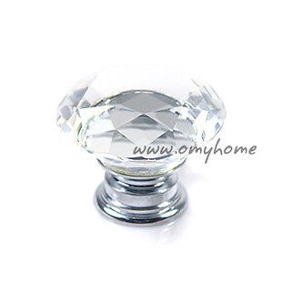 4pcs 40mm clear cabinet drawer crystal knobs diamond from china