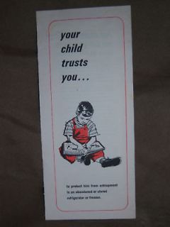 Child safety leaflet refrigerators retro graphics