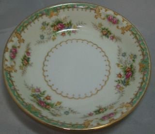   LINDA Occupied Japan 7 5/8 FLORAL Soup Bowl/s with GOLD TRIM  A22