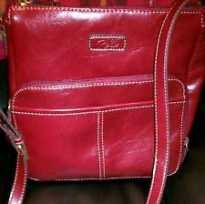 NEW W /Tags KRISTINE Accesories inc, Organizer purse RED crock COLOR