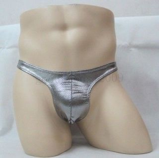 new sexy mens underwear G string thong brief Pants free size silver 