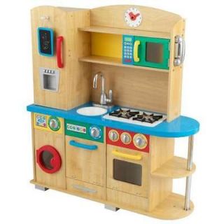 COOK TOGETHER KITCHEN FOOD CHEF KIDS PLAY HOUSE w/ STORAGE WOOD/WOODEN 