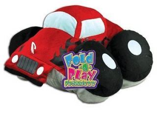   Red Black Fold and Play Childrens Pillow Thick Soft 18 Long 20 wide