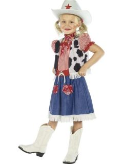 Kids Girls Cowgirl Sweetie Western Smiffys Fancy Dress Costume   Small