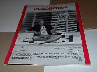 Val Kilmer on cover REAL GENIUS sheet music from film 1985 3 pages 